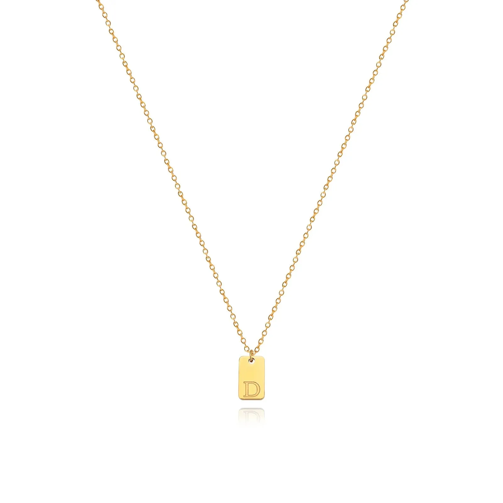Engraved Initial Letter Necklaces For Women Tiny Stainless Steel Square Pendant Necklace Aesthetic Birthday Jewelry Gift 2023