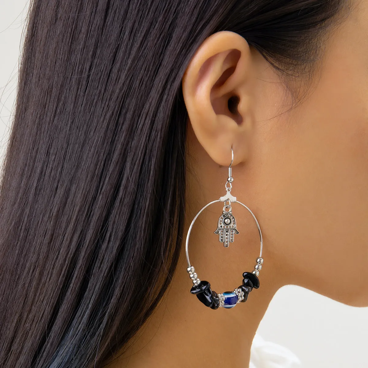 European and American Jewelry Collection featuring Unique Geometric Earrings, Retro Round Rings, and Eye-catching Stone Earrings