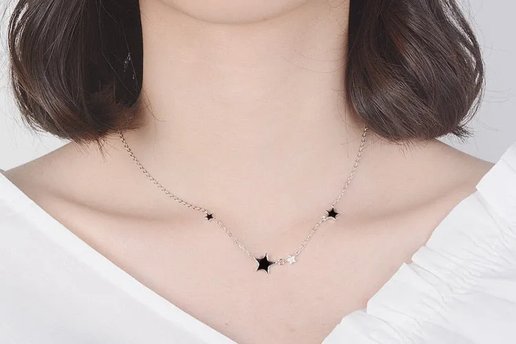 Fashion Link Chain Star Charm Necklaces &amp; Pendants For Women Wedding Party Jewelry Chokers dz868
