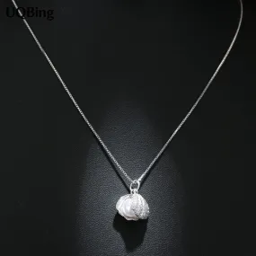 Free Shipping 925 Sterling Silver Necklace Shell Pearl Necklaces&Pendants