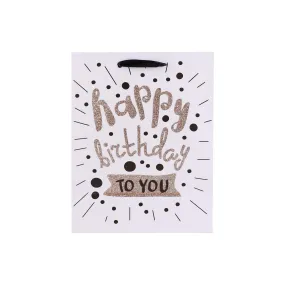 Gift Bag - Happy Birthday Glitter Large