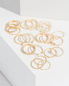 Gold Bohemian Style Multi Pack Ring