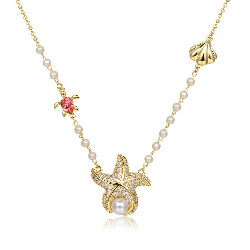 Golden Sea Creature Necklace -KFJN0296