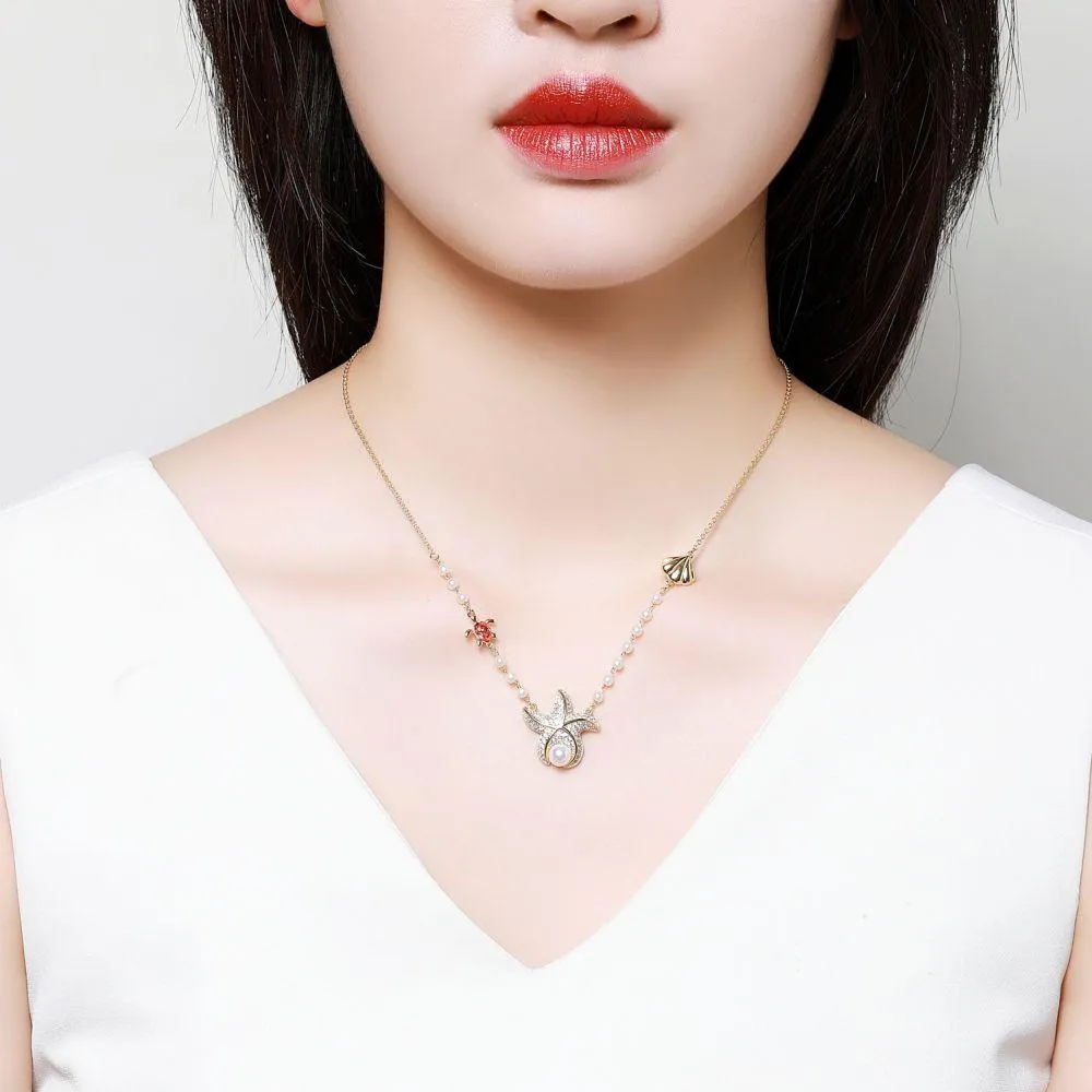 Golden Sea Creature Necklace -KFJN0296