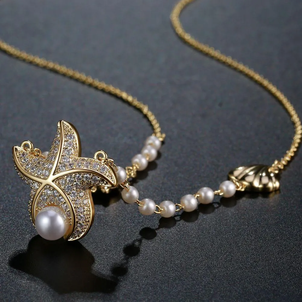 Golden Sea Creature Necklace -KFJN0296