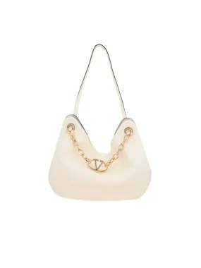 Grainy Leather Hobo Bag