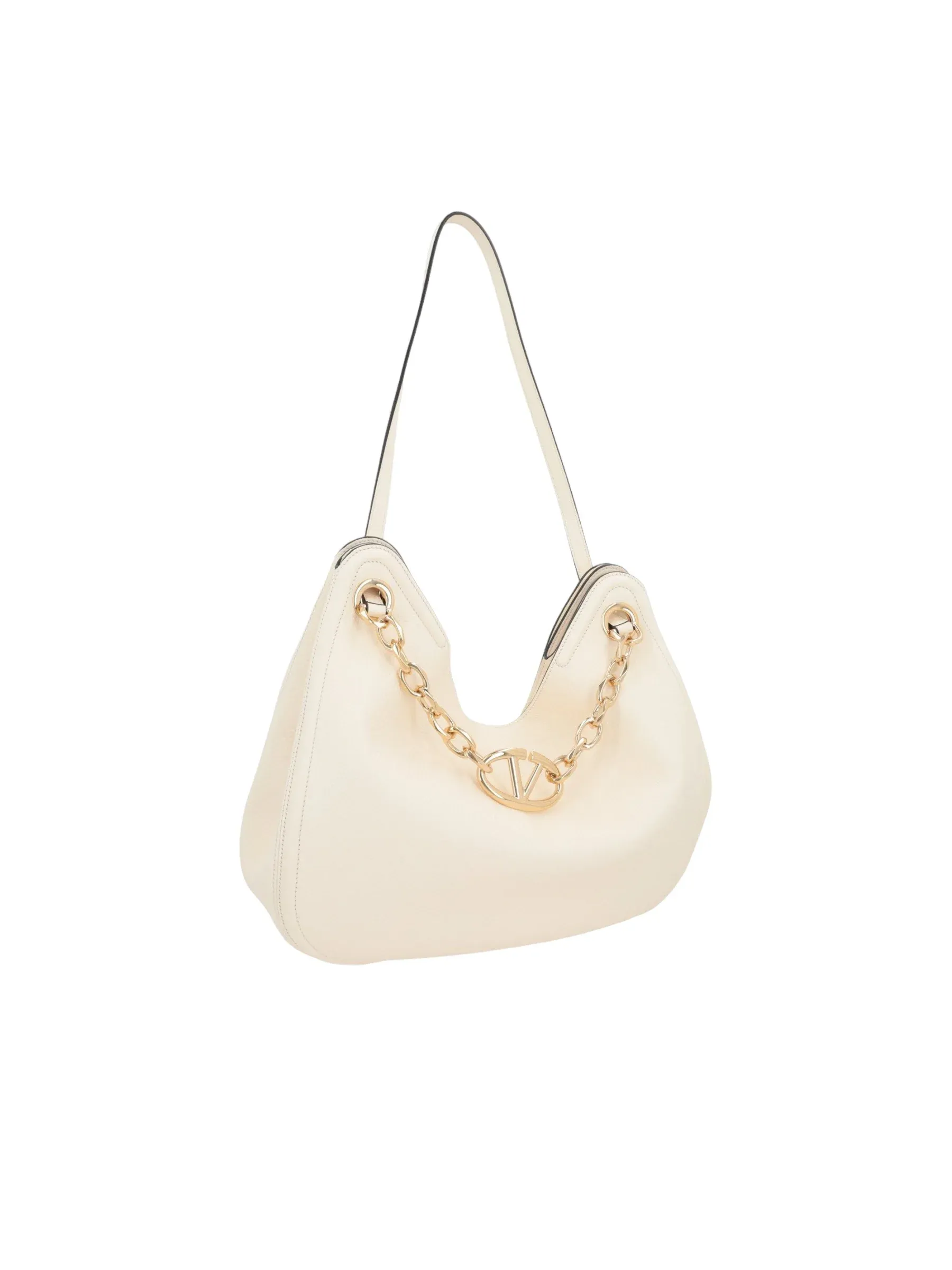 Grainy Leather Hobo Bag