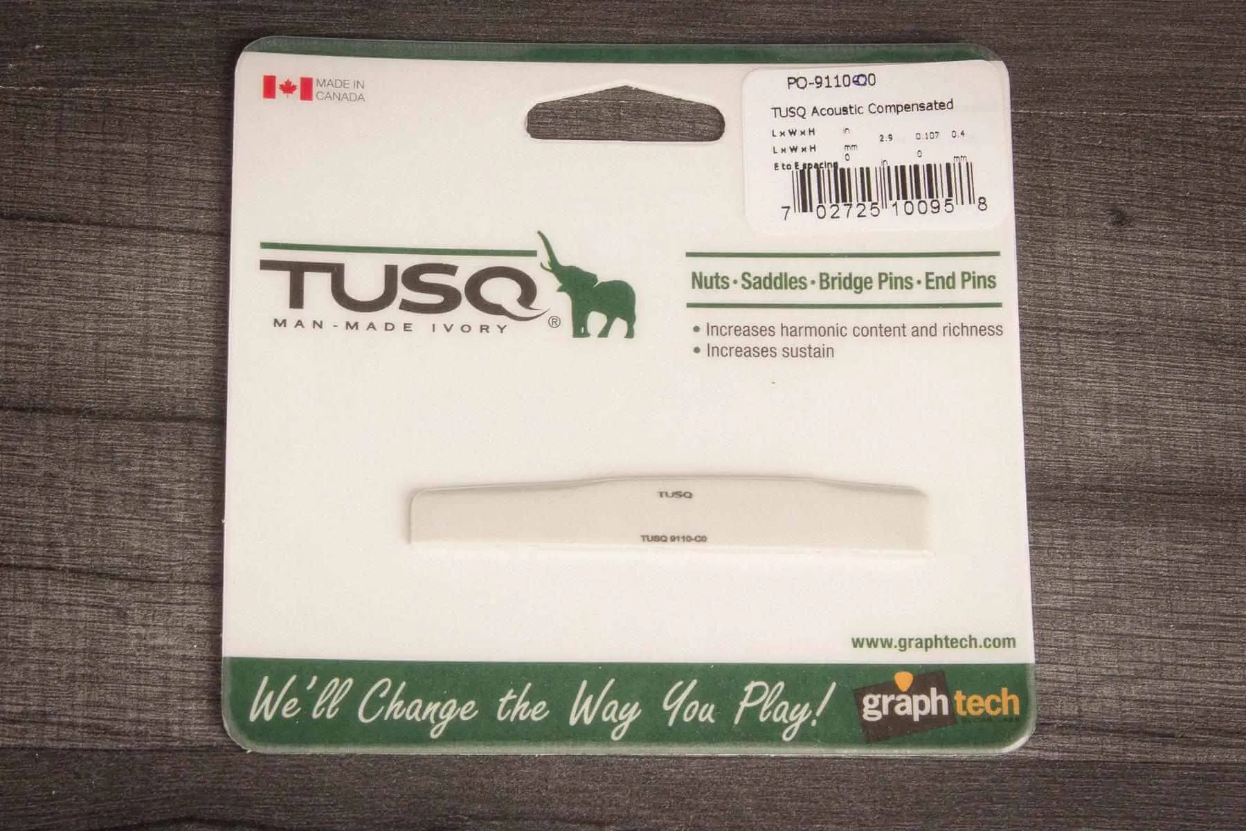 Graph Tech TUSQ PQ-9110-C0 Martin Acoustic Saddle - Compensated