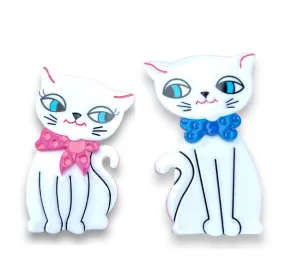 Hank & Hope Howard 2 Piece MCM Cats Brooch Set by Lipstick & Chrome
