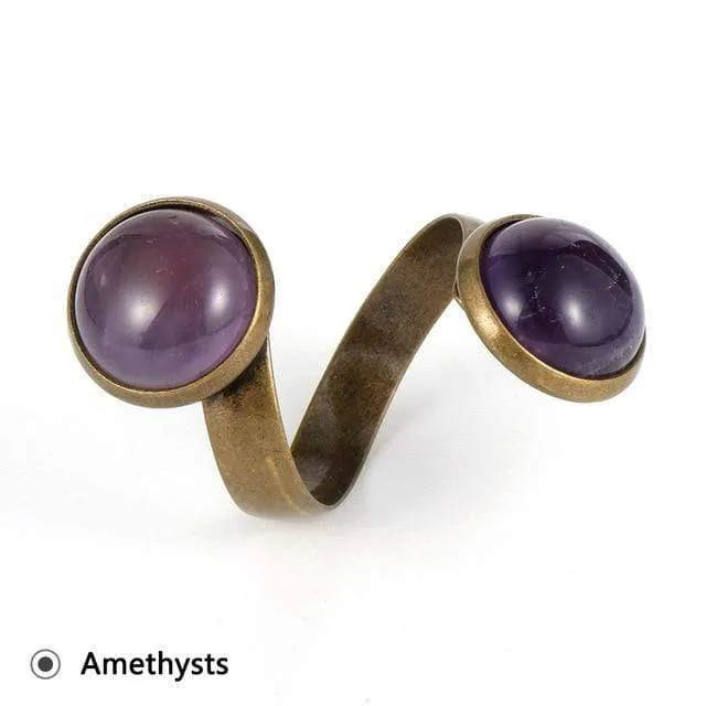 Healing Crystals Bohemian Rings