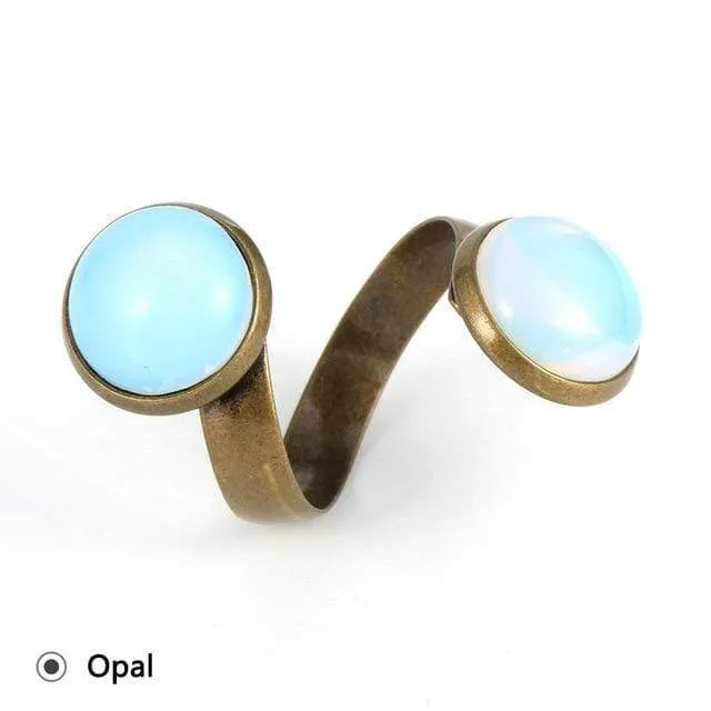 Healing Crystals Bohemian Rings