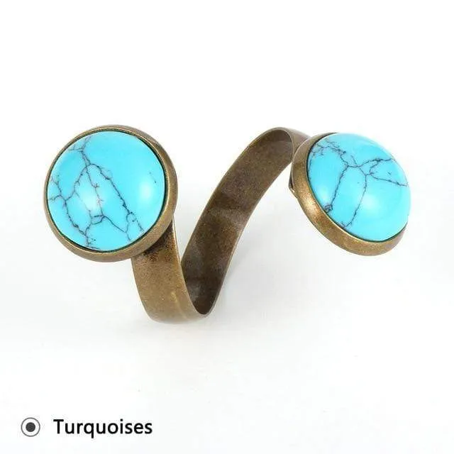 Healing Crystals Bohemian Rings