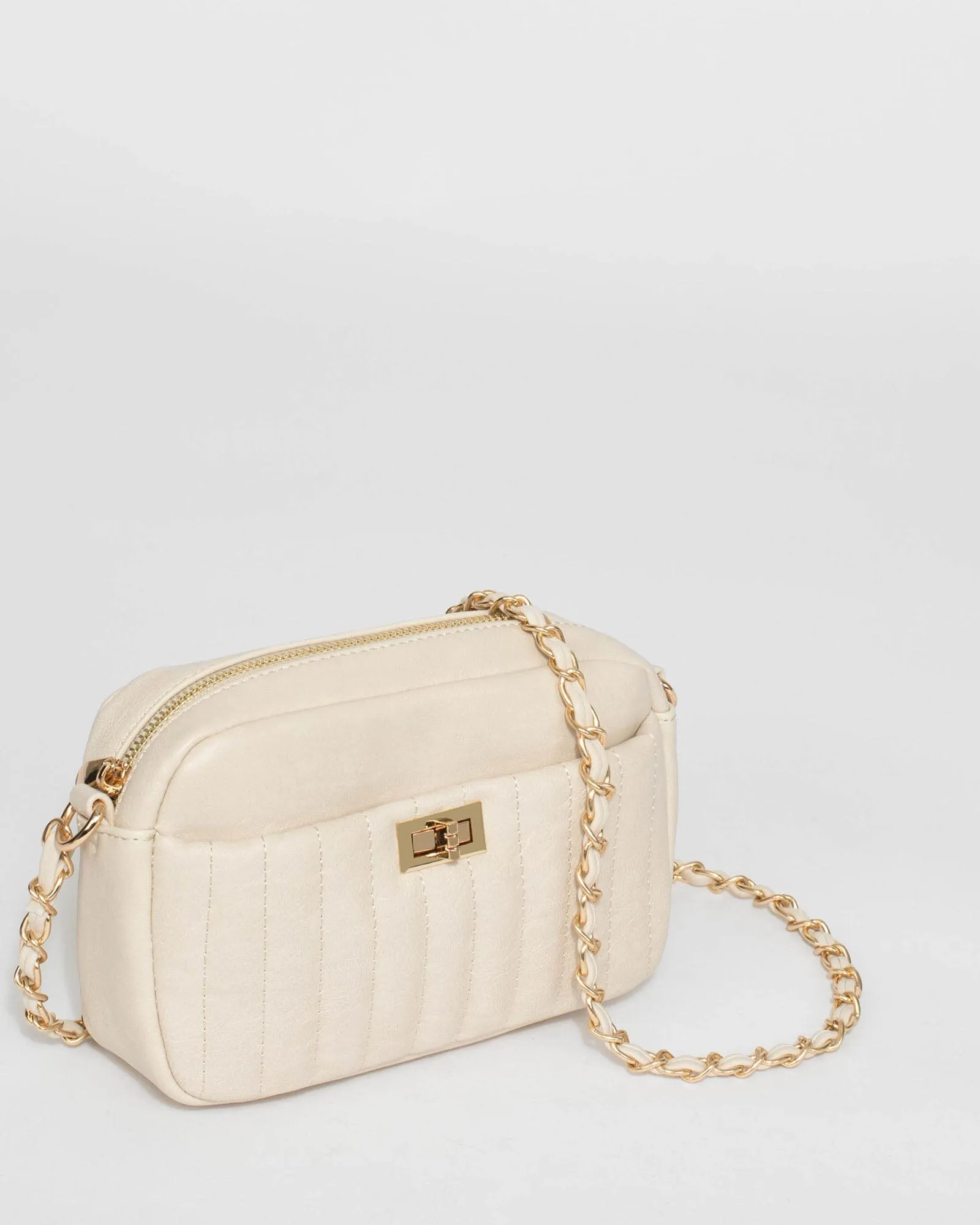 Ivory Charm Quilt Crossbody Bag