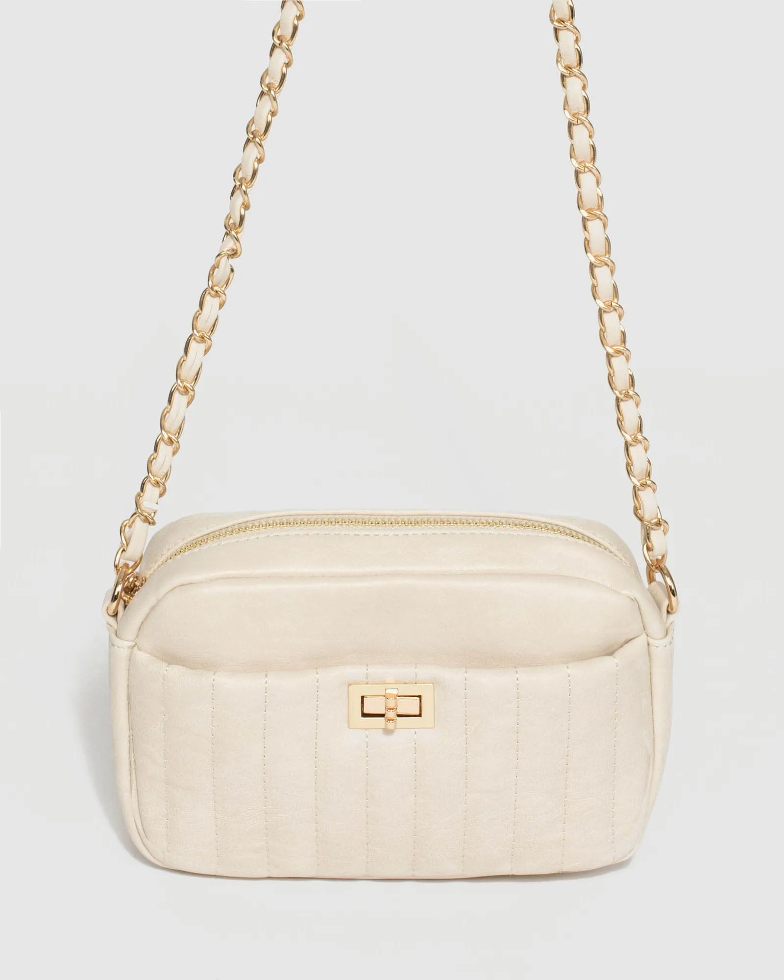 Ivory Charm Quilt Crossbody Bag