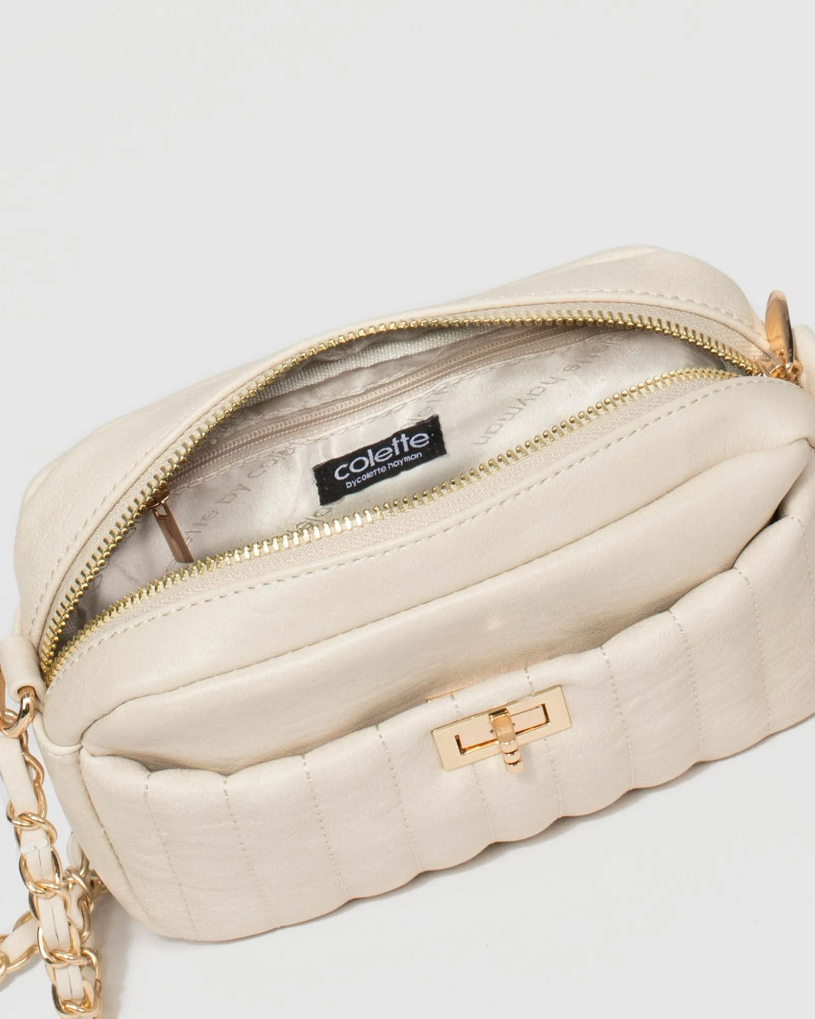 Ivory Charm Quilt Crossbody Bag