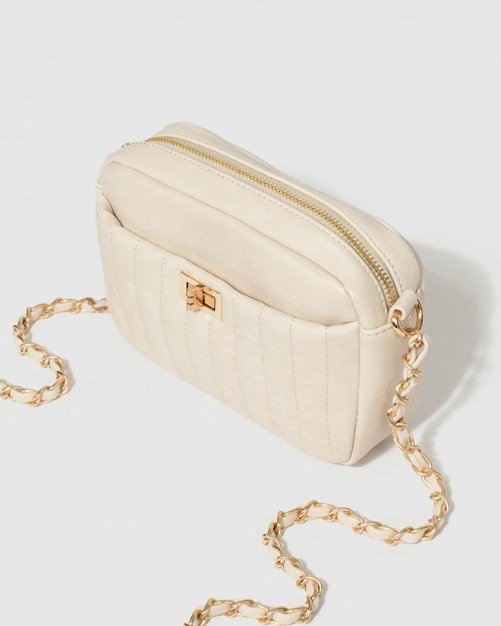 Ivory Charm Quilt Crossbody Bag