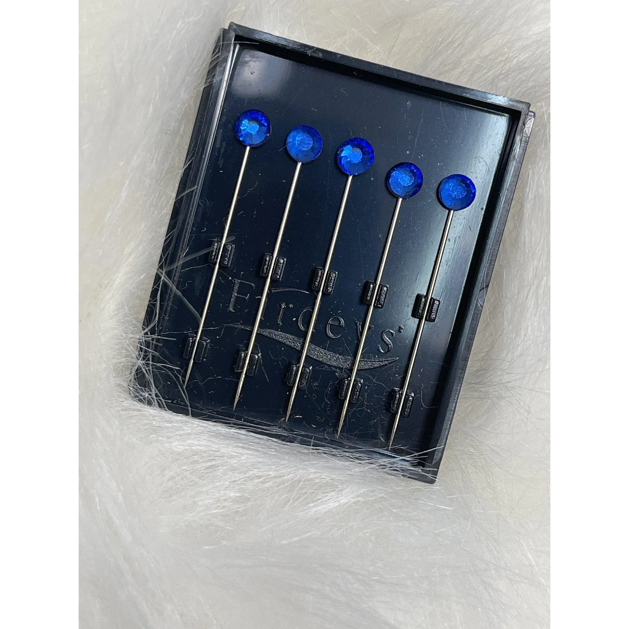 Jewel Headwrap Pins - Cobalt Blue