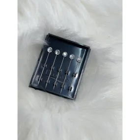 Jewel Headwrap Pins - Crystal Clear