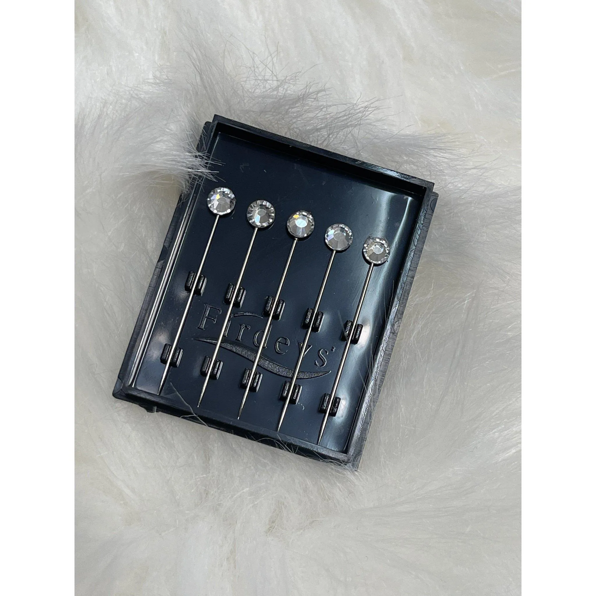 Jewel Headwrap Pins - Crystal Clear