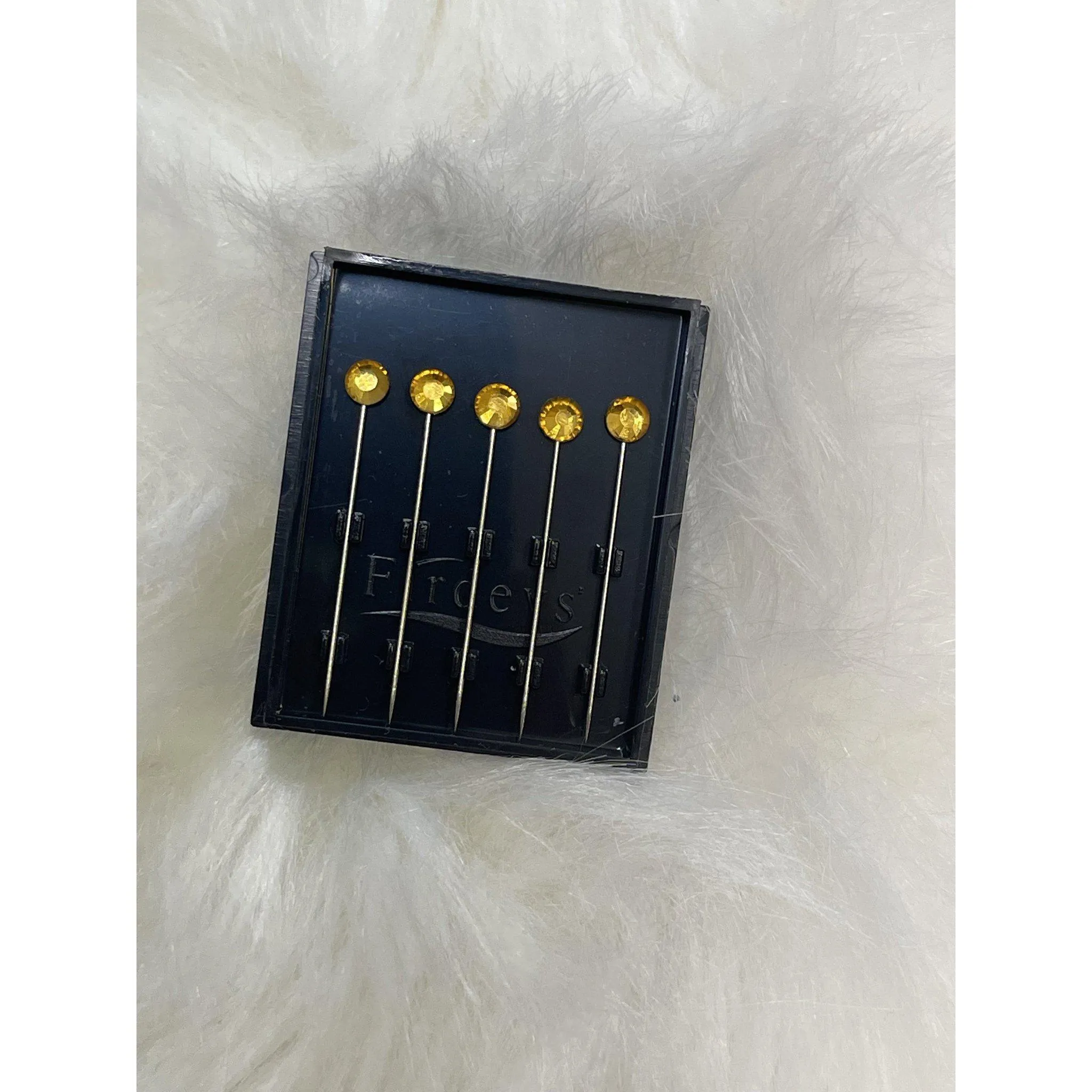 Jewel Headwrap Pins - Yellow Gold