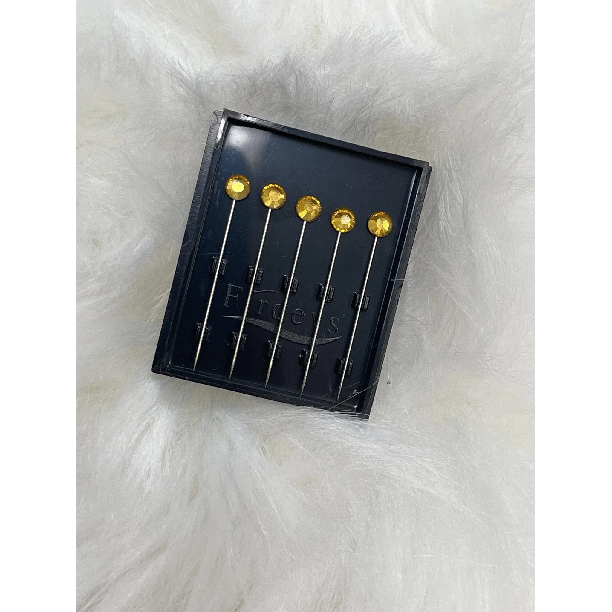 Jewel Headwrap Pins - Yellow Gold