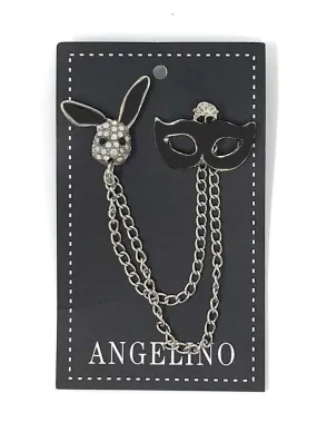 Lapel Pin, Mask Black