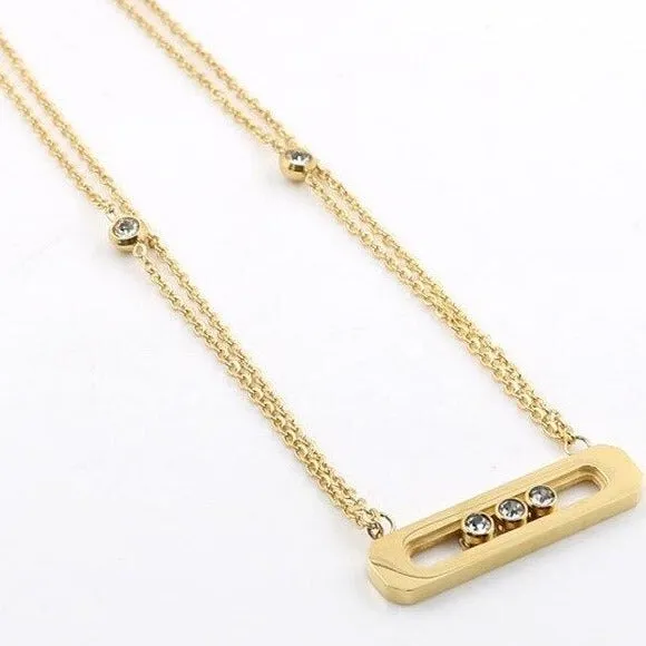 Luxury Yellow Gold Chain Necklace Wedding Women Jewellery