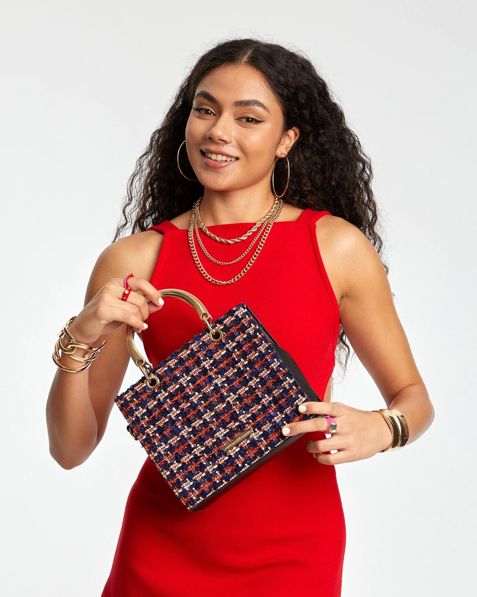 Multi Colour Ella Metal Handle Tote Bag