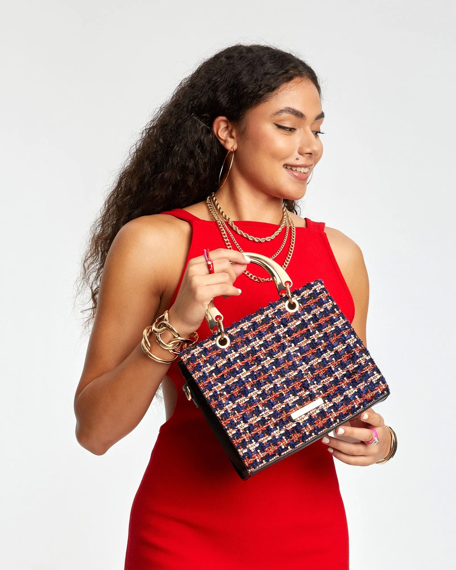 Multi Colour Ella Metal Handle Tote Bag