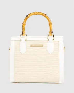 Multi Colour Sia Bamboo Handle Tote Bag
