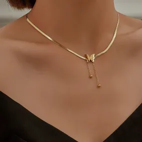 Multilayer Butterfly Gold Stainless Choker Jewelry Gift Necklace