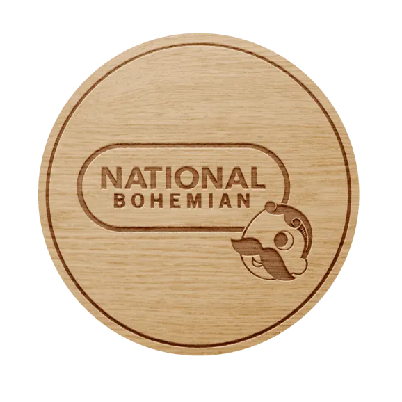 National Bohemian Beer / Wooden Coaster