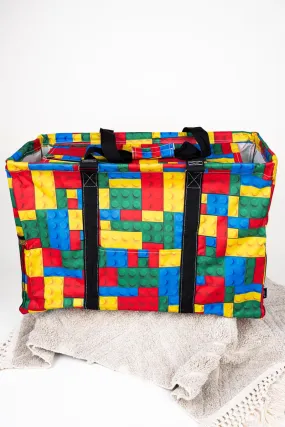 NGIL Stack 'Em Up Collapsible Double Haul-It-All Basket with Mesh Pockets and Lid