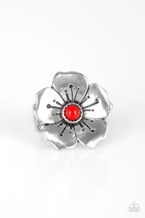 Paparazzi Ring ~ Boho Blossom - Red