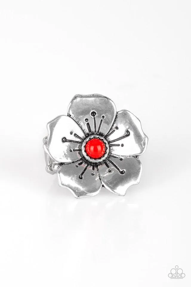 Paparazzi Ring ~ Boho Blossom - Red