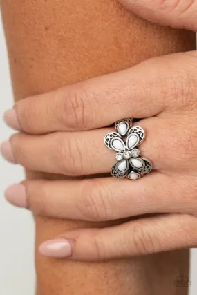 Paparazzi Ring ~ Boho Butterfly - White