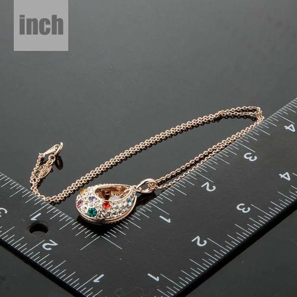 Peacock Tears Crystal Pendant Necklace KPN0092