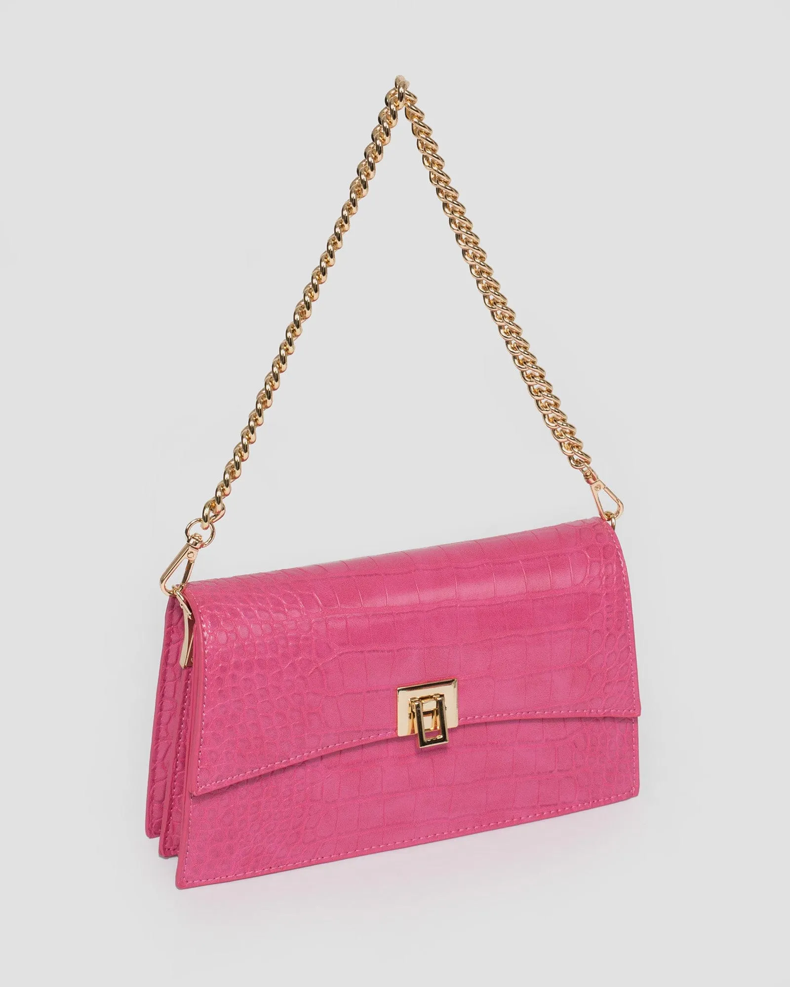 Pink Alana Lock Shoulder Bag