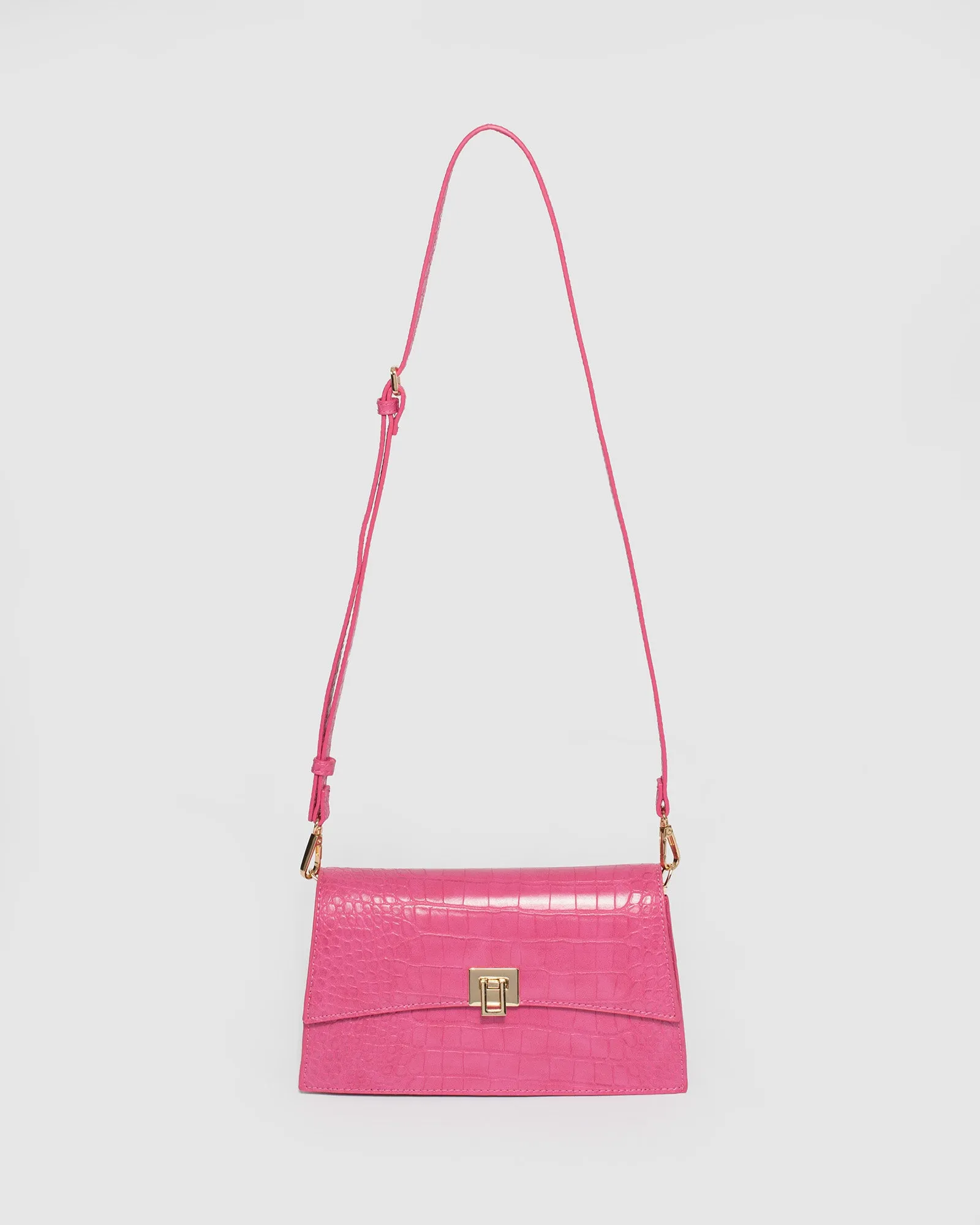 Pink Alana Lock Shoulder Bag