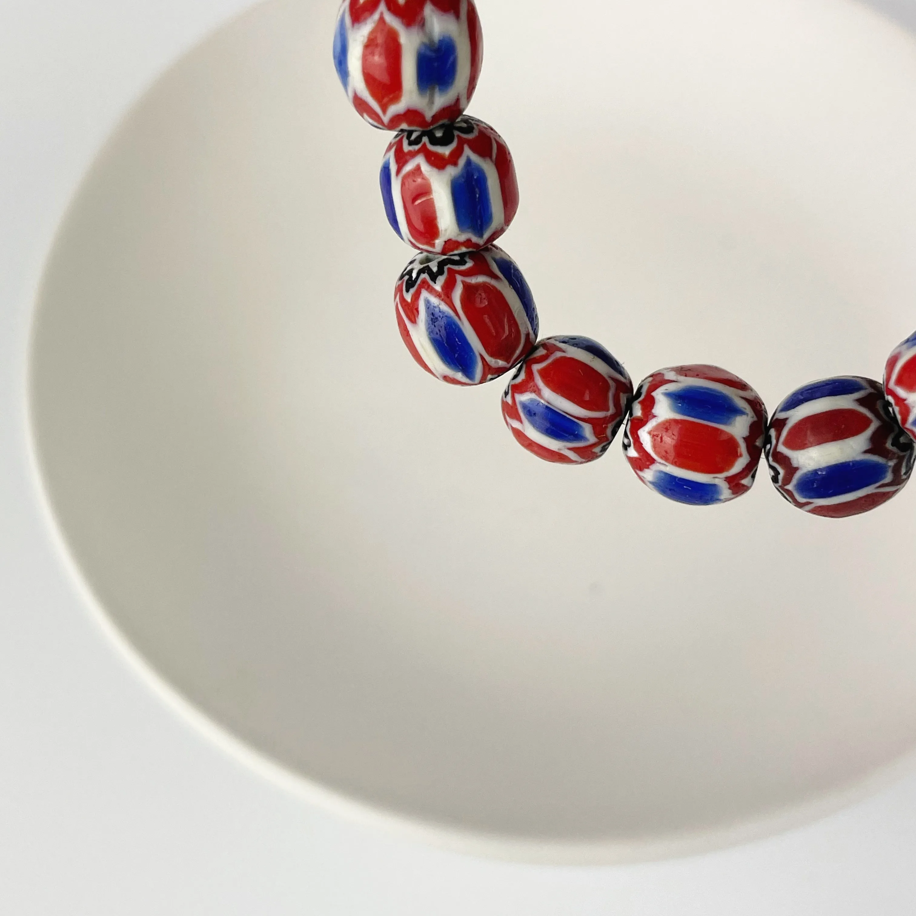 Recycled Glass Bracelet - Red Multi