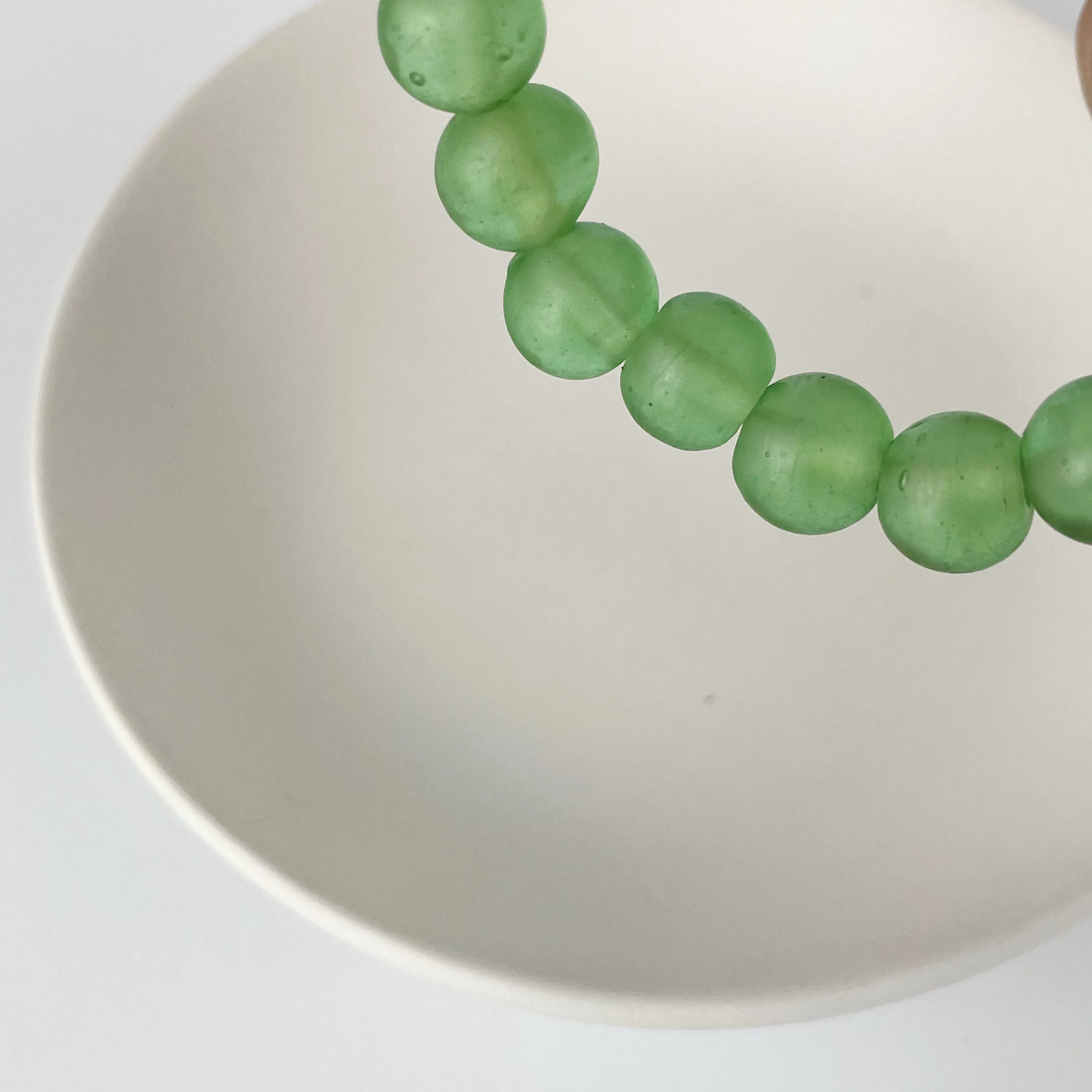 Recycled Translucent Glass Bracelet - Apple Green