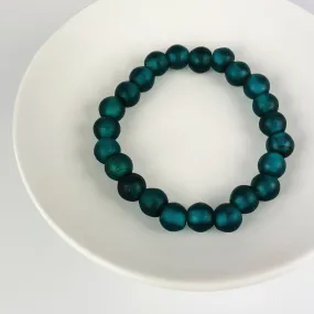 Recycled Translucent Glass Bracelet - Teal