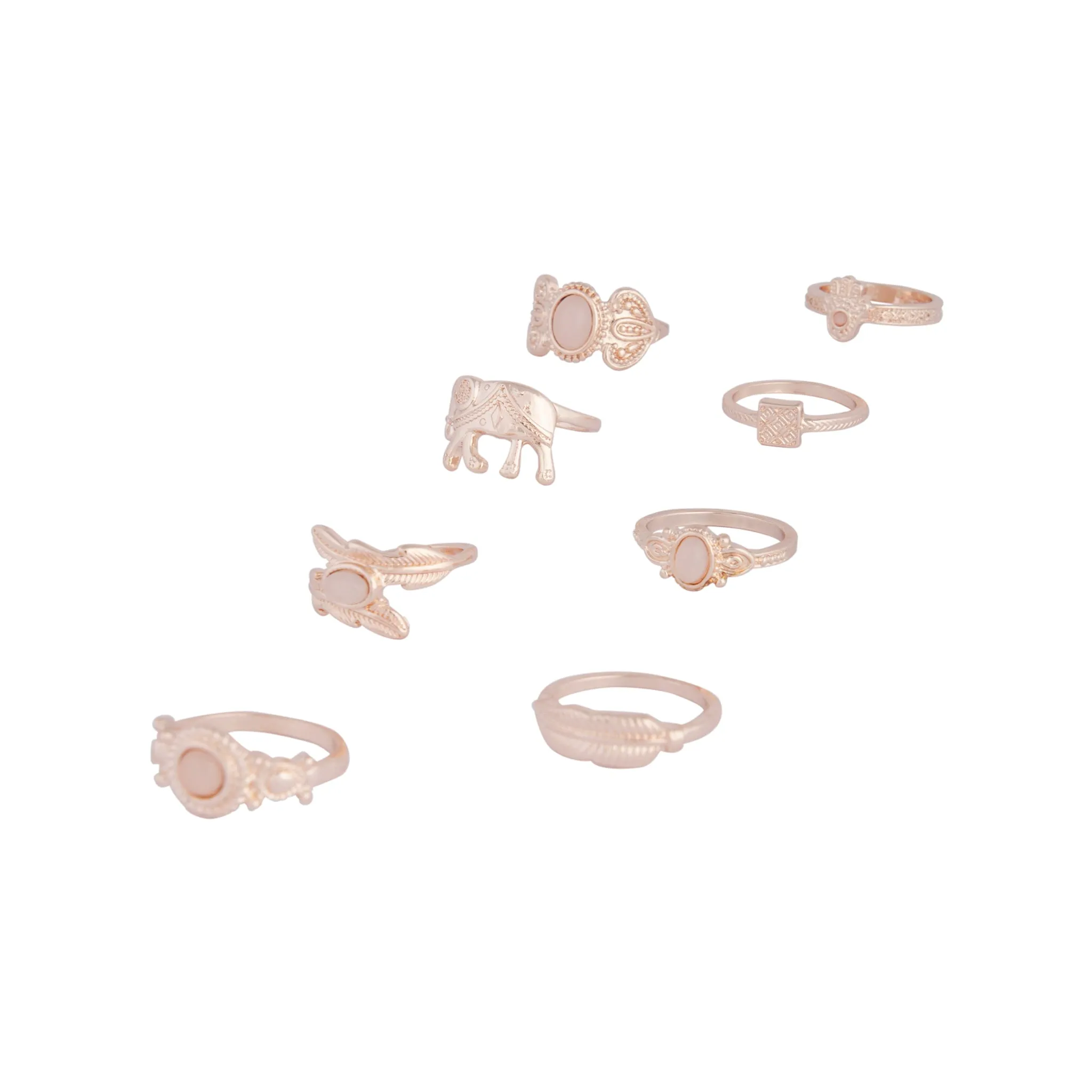 Rose Gold Elephant Ring 8 pack