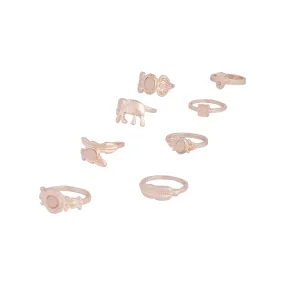 Rose Gold Elephant Ring 8 pack