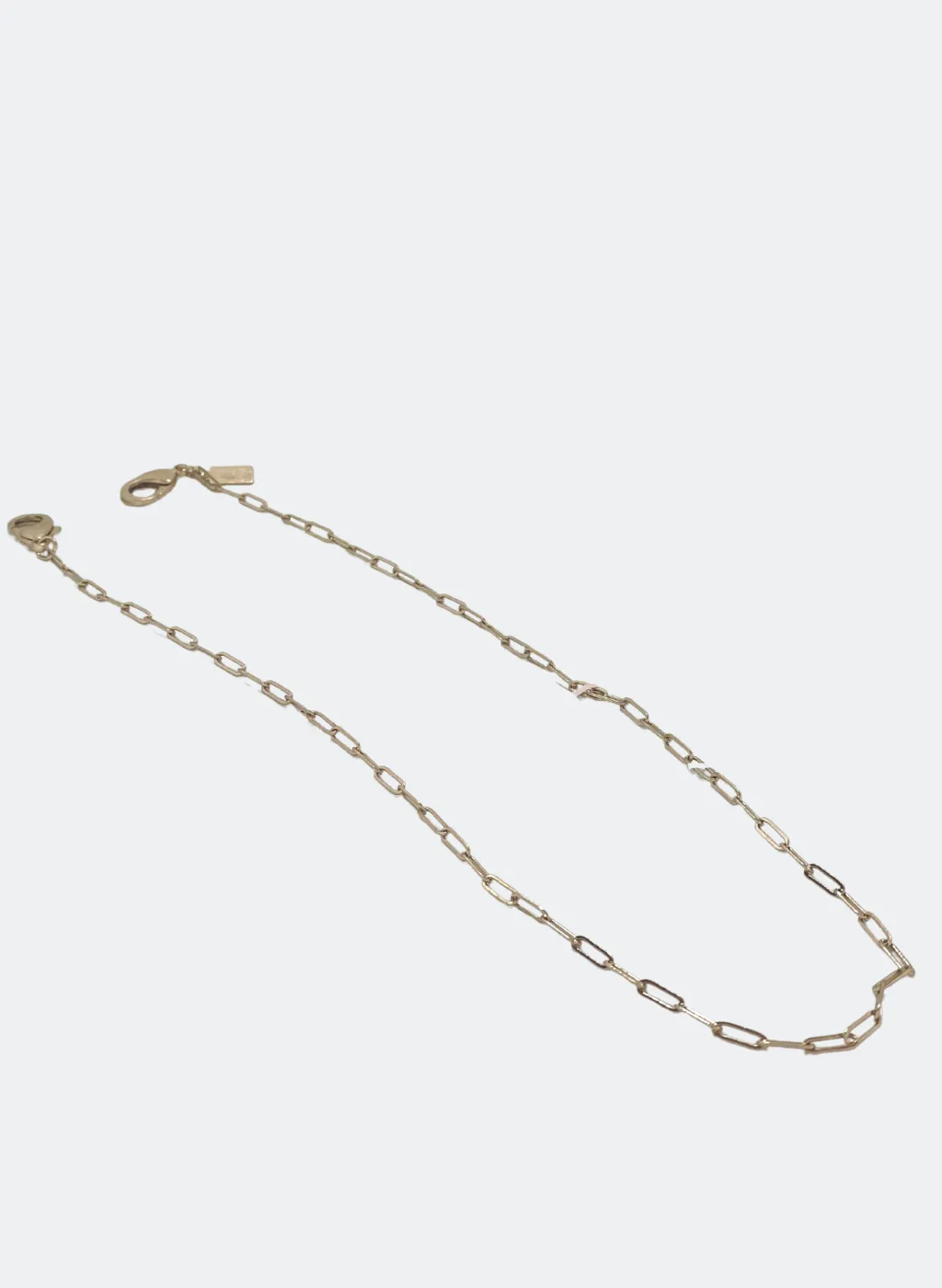 SALE: Thin Gold Mask Chain - Gold Paperclip 20"