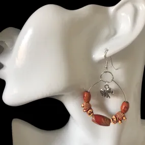 Silver Plated Hoops with Elephants