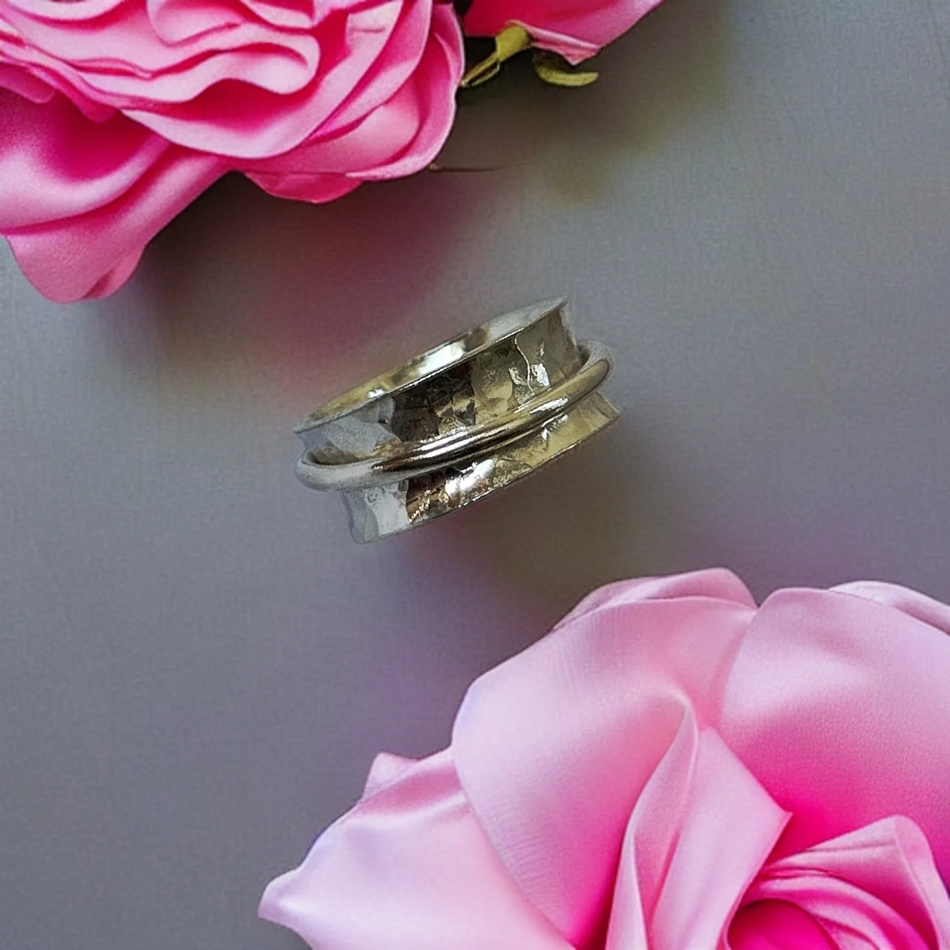 Silver With Silver Spinner Ring