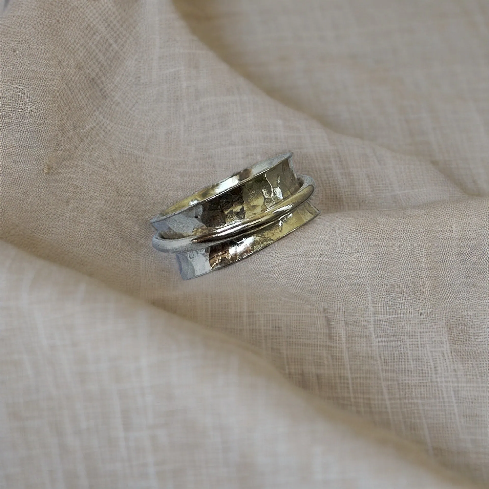 Silver With Silver Spinner Ring