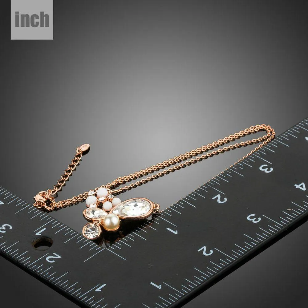 Simulated Pearl Resin Pendant Necklace KPN0222
