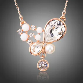 Simulated Pearl Resin Pendant Necklace KPN0222